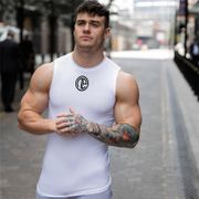 New Gyms Tank Tops Mens Bodybuilding Clothes Fitness Men Singlet Sleeveless Cotton Workout Stringer Gyms Shirts