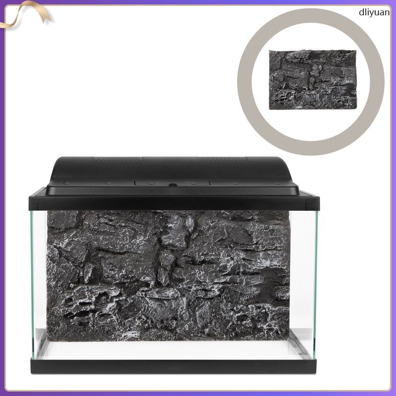 Mr.Tank 3D Effect Black Stone Texture Aquarium Background Poster HD Rock  Stone Selfadhesive Fish Tank Backdrop Decorations