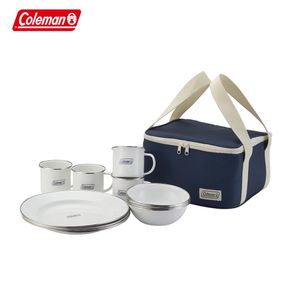 [FMD] Japan Coleman Enamel Dinner Plate Bowl Cup Mug Four-Person Bag Set Tableware