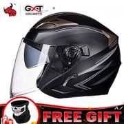 GXT Motorcycle Helmet Open Face Dual Lens Visors Moto Helmet Electric Bicycle Helmet Men Women Summer Scooter Motorbike Helmet