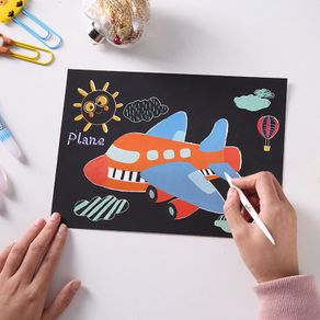 10pages/set Colorful Diy Scratch Art Paper, Manual Scratch Painting