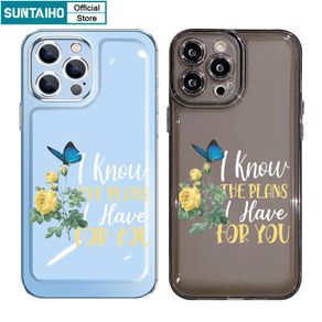 Suntaiho Fashion Butterfly Flower Pattern High Clear Protective Soft Case for iPhone 11 Pro Max 13 12 11 14 Pro X XS XR XSMAX 7 Plus 8 Plus Shockproof Casing