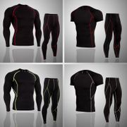 New Compression Quick Dry Tight Tracksuit Men Training Fitness Long Sleeve Shirt Pants Male O-Neck Gym Running Set Sport Suit