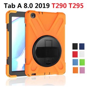360 Shockproof Coque For Samsung Galaxy Tab A 8.0 2019 SM-T290 T295 Case Hand Strap Stand Funda for Samsung Tab A 8.0 T290 Case