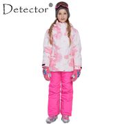 Detector Girl Winter Snow Sets Windproof Ski Jacket and Pant Outdoor Children Clothing Set Kids Warm Skiing Suit For Boys Girls