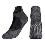 CaiDieNu Non Slip Yoga Socks with Grips for Women Pilates Ballet Barre Hospital Anti Skid Sock, Pack, 5-8