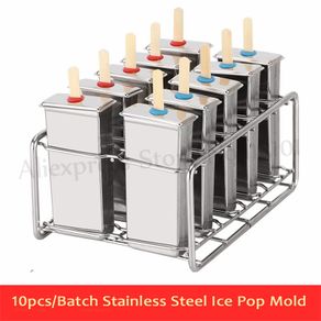 20pcs Stainless Steel Popsicle Molds Ice Cream Stick Holder Silver Home DIY Ice  Cream Moulds Ice