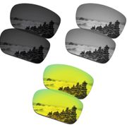 SmartVLT 3 Pairs Polarized Sunglasses Replacement Lenses for Oakley TwoFace Stealth Black and Silver Titanium and 24K Gold