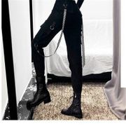 Hip Hop Trousers Korean Punk Pants Funny Capri Black Cargo Pants Women Casual Joggers High Waist Loose Female Streetwear Women