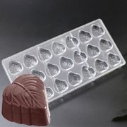 21 cavities leaf shaped Hard Polycarbonate Chocolate Mould PC Candy Pasta Tool Injection PC Cake Mold