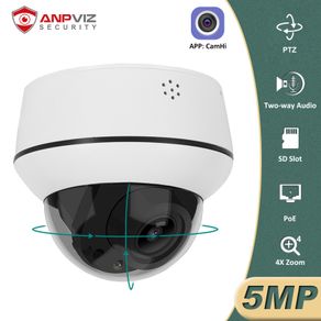 Anpviz Outdoor PTZ IP Camera Dome POE 5MP Hikvision Compatible Surveillance Security Auto Tracking 4X Zoom Cam Audio H.265