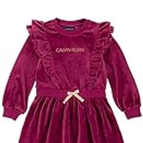 Calvin Klein Baby Girls' Dress, Raspberry Radiance, 4T