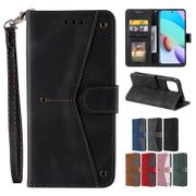 Flip Leather Case For IPhone 14 13 12 Mini Pro Max Personalized Retro Stitching Magnetic Button Card Slot with lanyard wallet Cover Casing