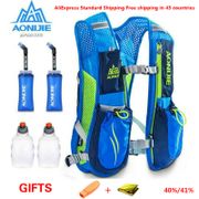 AONIJIE New Marathon Hydration Nylon 5.5L Outdoor Running Bags Hiking Backpack Vest Marathon Cycling Backpack Emergency blanket