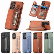 Flip Wallet Case for iPhone 12 11 Pro Max XR iPhone12 i12 i11 Mini Fiber Leather Card Holder Pocket Shatterproof Zipper Cover Fashion Phone Casing