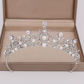 Princess Queen Girl Women Bridal Headpiece Silver Color Crowns Rhinestone Crystal Diadem Tiaras Jewelry Wedding Hair Accessories