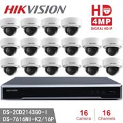 Hikvision DS-2CD2143G0-I 4MP IP Camera P2P H.265 Security Camera + Hikvision 4K NVR DS-7616NI-K2/16P 8MP Resolution Recording