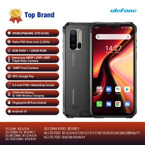 4G LTE Rugged Mobile Phone Ulefone Armor 7 Android 10 Smartphone Helio P90 8GB+128GB 2.4G/5G WiFi IP68 48MP Global Version