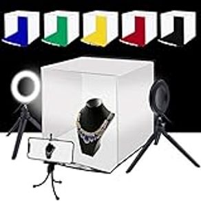30cm Folding Portable Ring Light Photo Lighting Studio Shooting Tent Box Kit with 6 Colors Backdrops
