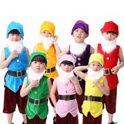 Children Boy Santa Claus Costume Christmas Theme Party Fancy Dress Fairytale Seven Dwarfs Stage Performance Clothes Set