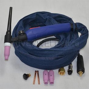 WP-17V 12-Feet 4 Meter 150A Tig Torch Complete With Gas Valve Head Euro Style