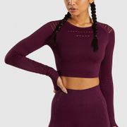 Woman Long Sleeve Crop Seamless Gym Shirt Yoga Sport Top Workout Tops For Women Fitness Tshirt Women's T-shirt Sportswear