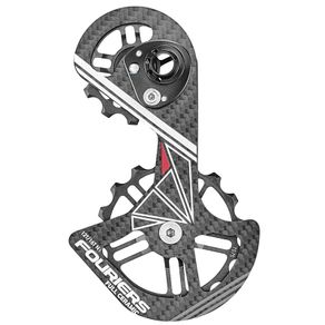 FOURIERS Road Bicycle Rear Derailleur Pulleys 12T-16T Carbon Cage full ceramic bearing jockey wheels Fit 9100