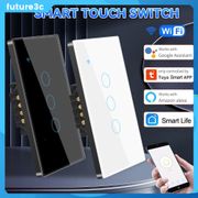 1/2/3/4 Gang Smart Touch Wifi Switch 10a Smart Life App Timing Timer Work With Alexa Google Home Voice Remote Control Wifi Smart Light Touch Switch Wall FUTURE
