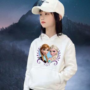 Frozen Children's Sweater Korean Girl Tops Pullover Shirts Children's Jackets Hooded Early Autumn Sweater Boys Kids T-shirts New Cotton Sweaters