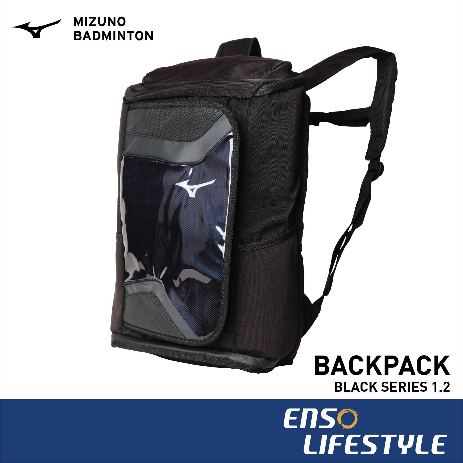 Mizuno Badminton Racket Bag Black Series 1.2 Duffle Bag Enso