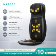 MARESE Electric Back Massager Cervical Heating Neck Waist Shiatsu Seat Cushion Household Whole Body Kneading Massage For Chair