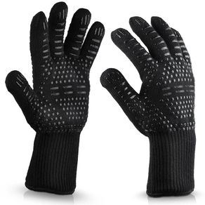 1 Pair Heat Resistant Thick Silicone Cooking Baking Barbecue Oven Gloves BBQ Grill Mittens Dish Washing Gloves Kitchen Supplies
