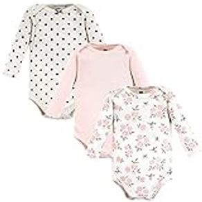 Hudson Baby Unisex Baby Cotton Long-Sleeve Bodysuits, Cinnamon Pink Prints 3-Pack, 18-24 Months, Cinnamon Pink Prints 3-pack, 18-24 Months
