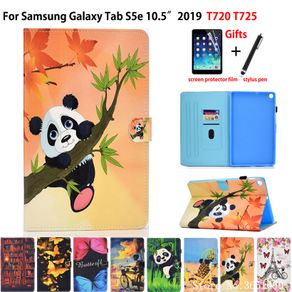 Case For Samsung galaxy tab S5e 10.5 2019 T720 SM-T720 SM-T725 Smart Cover Funda Tablet Fashion panda Flip Stand Capa +Gift