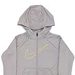 Nike Dri-Fit Boys Gray & Yellow Pixel Swoosh ZipHoodie Sweatshirt Jacket L(7)