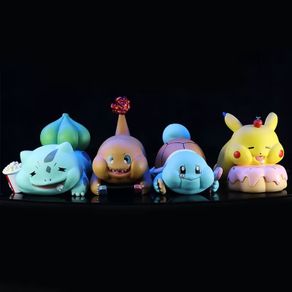 Pokemon Anime Figure Toys Kawaii Doll Pikachu Charmander Bulbasaur Squirtle Car Ornament Decorate Model