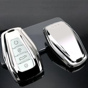 Soft TPU Car Remote Key Case Cover Holder Shell Geely Coolray 2019-2020 4 Buttons Car Styling Accessories Fob Buckle Keychain