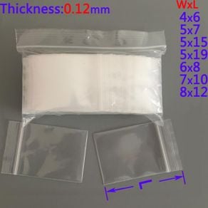 0.2mm PE Clear Self Sealing Zip Lock bags Plastic Packaging Pouches White  Transparent zipper reclosable Thick package bags