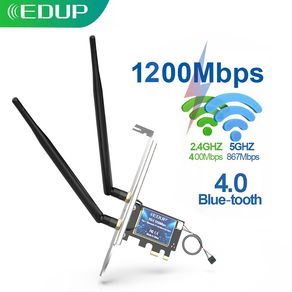 Ubit AC 1200Mbps Bluetooth WiFi Card,Wireless WiFi PCIe Network Adapter  Card 5GHz/2.4GHz Dual Band PCI Express Network Card with Bluetooth 4.2 and