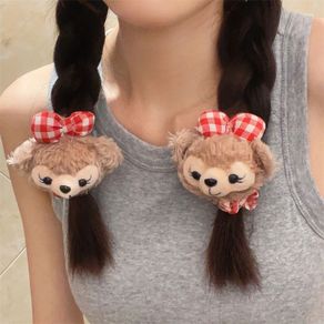 [Magpie] Cute red plaid college style red plaid trendy cartoon girl hairpin headwear