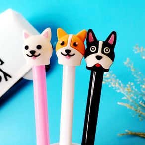 3Pcs/lot Cute dog black ink gel pen Kawaii Quality Pen School Stationery Office Suppliers Pen Kids Gifts