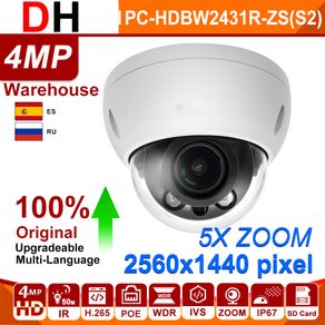 Dahua 4MP IP camera WDR IR Dome Network Camera IPC-HDBW2431R-ZS-S2 support Micro SD card POE starlight H.265 Camera