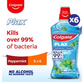 Colgate Plax Mouthwash 1L [Case of 6] Value Deal - Peppermint / Freshmint