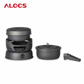 Alocs 1.3L Camping Kettle with Heat Exchanger Aluminum Portable Camping Tea  Kettle Compact Outdoor Hiking Picnic Camping Water Kettle Lightweight