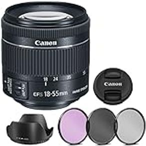 Canon EF-S 18-55mm f/4-5.6 is STM Lens (White Box) Bundle: Includes 3 Piece Filter Kit and Lens Hood