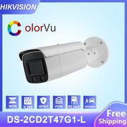 Hikvision ColorVu IP Camera DS-2CD2T47G1-L 4MP Network Dome Bullet Network Camera POE H.265 CCTV Camera SD Card Slot IP Camera
