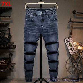 200KG Extra Large Jeans Men Blue 8XL 7XL 6XL 5XL Plus Size Denim