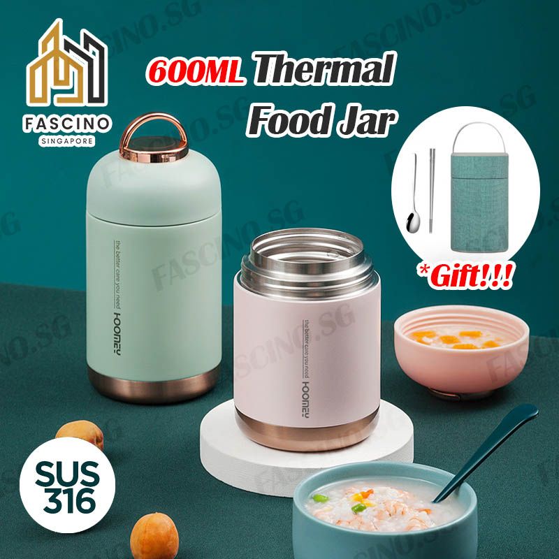 400ml-500ml Stainless Steel Soup Cup Thermal Lunch Box Food Container With  Spoon Vaccum Cup Insulated Bento Box For Kids School