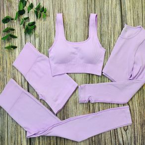 2pcs Yoga Set Sportswear Women Suit For Fitness Seamless Sports