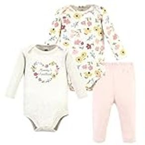 Hudson Baby Unisex Baby Long-Sleeve Bodysuits and Pants, Soft Painted Floral Long-Sleeve, 12-18 Months, Soft Painted Floral Long-sleeve, 12-18 Months